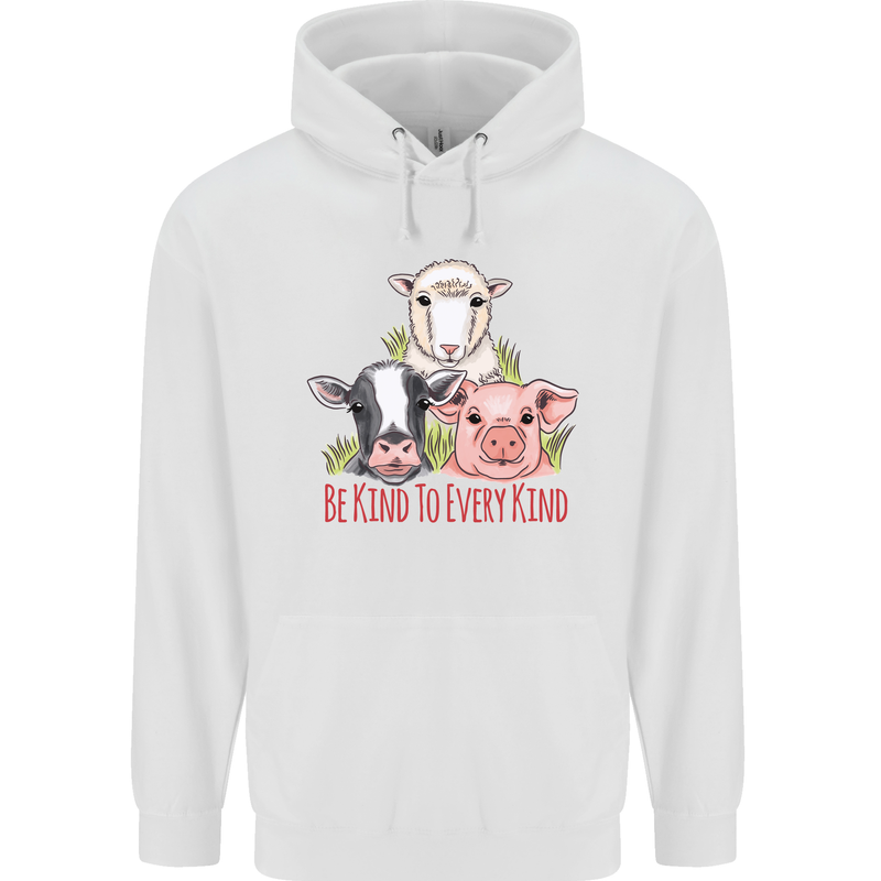 Vegan Kind to Ever Kind Vegetarian Childrens Kids Hoodie White