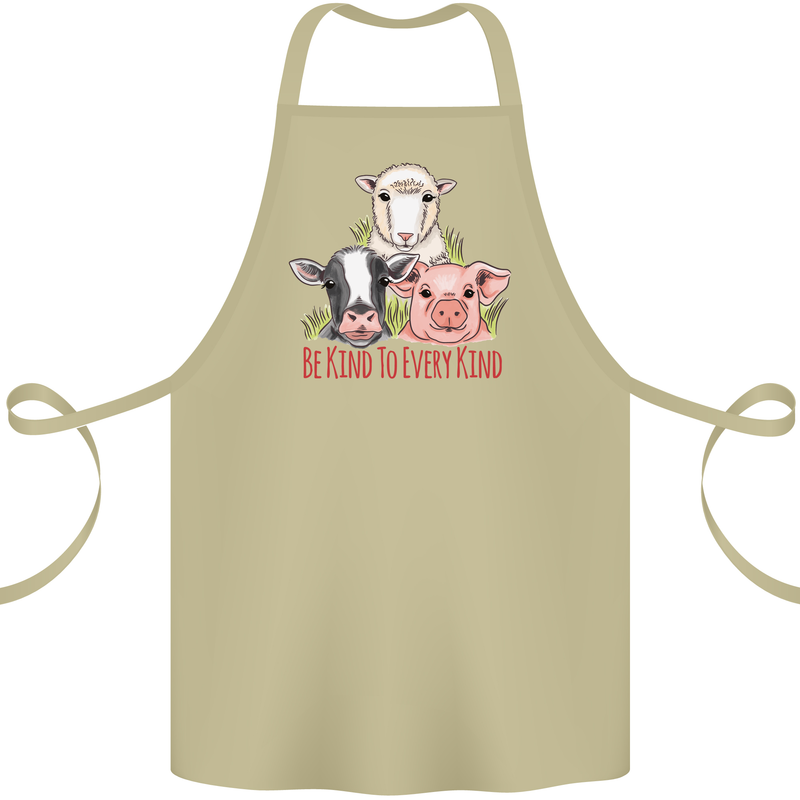 Vegan Kind to Ever Kind Vegetarian Cotton Apron 100% Organic Khaki