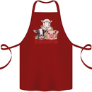Vegan Kind to Ever Kind Vegetarian Cotton Apron 100% Organic Maroon