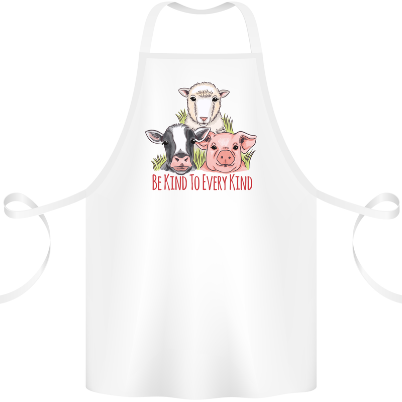 Vegan Kind to Ever Kind Vegetarian Cotton Apron 100% Organic White