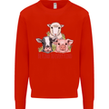 Vegan Kind to Ever Kind Vegetarian Kids Sweatshirt Jumper Bright Red