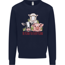 Vegan Kind to Ever Kind Vegetarian Kids Sweatshirt Jumper Navy Blue