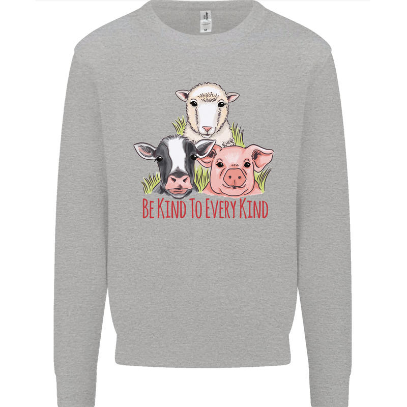 Vegan Kind to Ever Kind Vegetarian Kids Sweatshirt Jumper Sports Grey