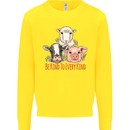 Vegan Kind to Ever Kind Vegetarian Kids Sweatshirt Jumper Yellow