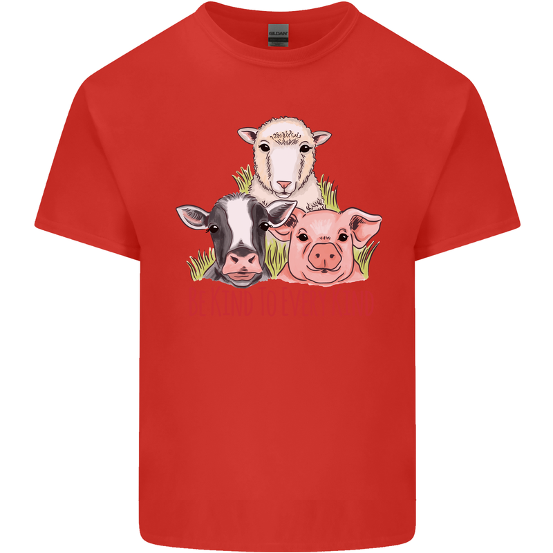 Vegan Kind to Ever Kind Vegetarian Kids T-Shirt Childrens Red