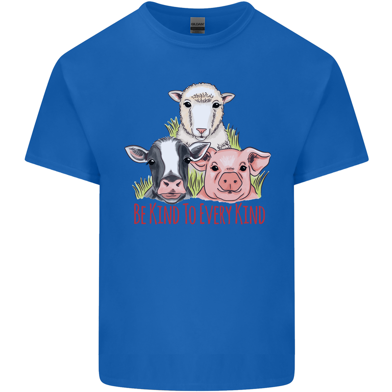 Vegan Kind to Ever Kind Vegetarian Kids T-Shirt Childrens Royal Blue