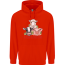 Vegan Kind to Ever Kind Vegetarian Mens 80% Cotton Hoodie Bright Red