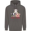 Vegan Kind to Ever Kind Vegetarian Mens 80% Cotton Hoodie Charcoal