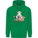 Vegan Kind to Ever Kind Vegetarian Mens 80% Cotton Hoodie Irish Green