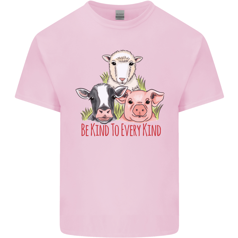 Vegan Kind to Ever Kind Vegetarian Mens Cotton T-Shirt Tee Top Light Pink