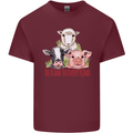 Vegan Kind to Ever Kind Vegetarian Mens Cotton T-Shirt Tee Top Maroon