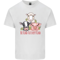 Vegan Kind to Ever Kind Vegetarian Mens Cotton T-Shirt Tee Top White