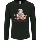 Vegan Kind to Ever Kind Vegetarian Mens Long Sleeve T-Shirt Black