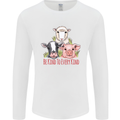 Vegan Kind to Ever Kind Vegetarian Mens Long Sleeve T-Shirt White