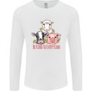 Vegan Kind to Ever Kind Vegetarian Mens Long Sleeve T-Shirt White