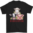 Vegan Kind to Ever Kind Vegetarian Mens T-Shirt 100% Cotton Black