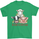 Vegan Kind to Ever Kind Vegetarian Mens T-Shirt 100% Cotton Irish Green