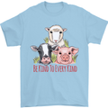 Vegan Kind to Ever Kind Vegetarian Mens T-Shirt 100% Cotton Light Blue