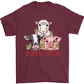 Vegan Kind to Ever Kind Vegetarian Mens T-Shirt 100% Cotton Maroon