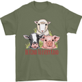 Vegan Kind to Ever Kind Vegetarian Mens T-Shirt 100% Cotton Military Green