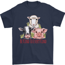 Vegan Kind to Ever Kind Vegetarian Mens T-Shirt 100% Cotton Navy Blue