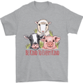 Vegan Kind to Ever Kind Vegetarian Mens T-Shirt 100% Cotton Sports Grey