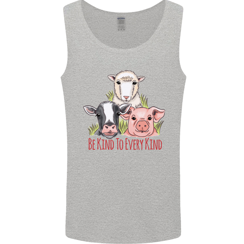 Vegan Kind to Ever Kind Vegetarian Mens Vest Tank Top Sports Grey