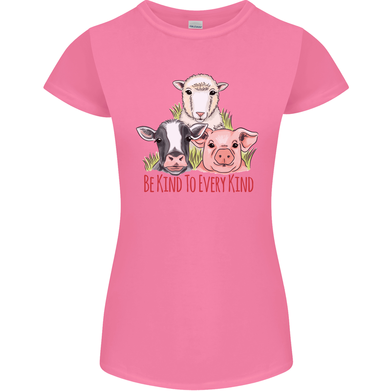 Vegan Kind to Ever Kind Vegetarian Womens Petite Cut T-Shirt Azalea