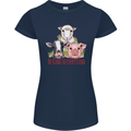 Vegan Kind to Ever Kind Vegetarian Womens Petite Cut T-Shirt Navy Blue