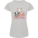 Vegan Kind to Ever Kind Vegetarian Womens Petite Cut T-Shirt Sports Grey