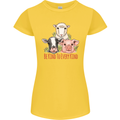 Vegan Kind to Ever Kind Vegetarian Womens Petite Cut T-Shirt Yellow