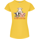 Vegan Kind to Ever Kind Vegetarian Womens Petite Cut T-Shirt Yellow