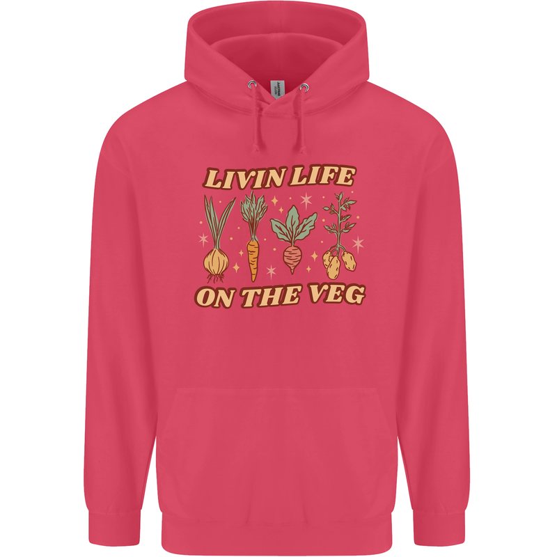 Vegan Living Life on the Veg Vegetarian Childrens Kids Hoodie Heliconia