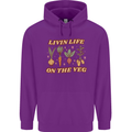 Vegan Living Life on the Veg Vegetarian Childrens Kids Hoodie Purple