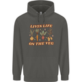 Vegan Living Life on the Veg Vegetarian Childrens Kids Hoodie Storm Grey