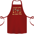 Vegan Living Life on the Veg Vegetarian Cotton Apron 100% Organic Maroon