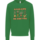 Vegan Living Life on the Veg Vegetarian Kids Sweatshirt Jumper Irish Green