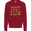 Vegan Living Life on the Veg Vegetarian Kids Sweatshirt Jumper Red