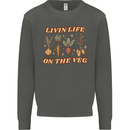 Vegan Living Life on the Veg Vegetarian Kids Sweatshirt Jumper Storm Grey