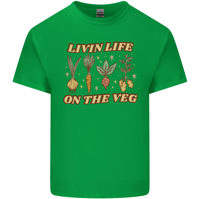 Vegan Living Life on the Veg Vegetarian Kids T-Shirt Childrens Irish Green