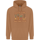 Vegan Living Life on the Veg Vegetarian Mens 80% Cotton Hoodie Caramel Latte
