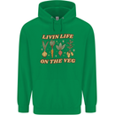 Vegan Living Life on the Veg Vegetarian Mens 80% Cotton Hoodie Irish Green
