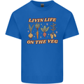 Vegan Living Life on the Veg Vegetarian Mens Cotton T-Shirt Tee Top Royal Blue