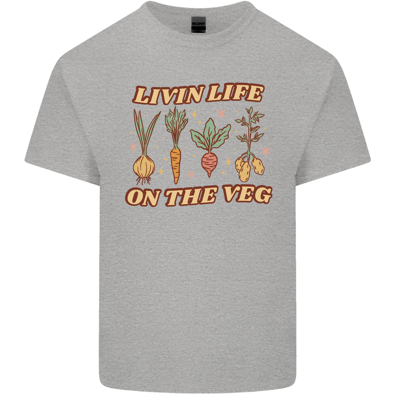 Vegan Living Life on the Veg Vegetarian Mens Cotton T-Shirt Tee Top Sports Grey