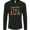 Vegan Living Life on the Veg Vegetarian Mens Long Sleeve T-Shirt Black