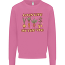 Vegan Living Life on the Veg Vegetarian Mens Sweatshirt Jumper Azalea