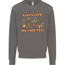Vegan Living Life on the Veg Vegetarian Mens Sweatshirt Jumper Charcoal