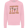 Vegan Living Life on the Veg Vegetarian Mens Sweatshirt Jumper Light Pink