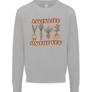 Vegan Living Life on the Veg Vegetarian Mens Sweatshirt Jumper Sports Grey