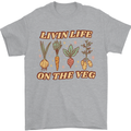 Vegan Living Life on the Veg Vegetarian Mens T-Shirt 100% Cotton Sports Grey